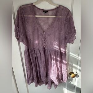 Torrid Women's Lace Blouse - Lavender